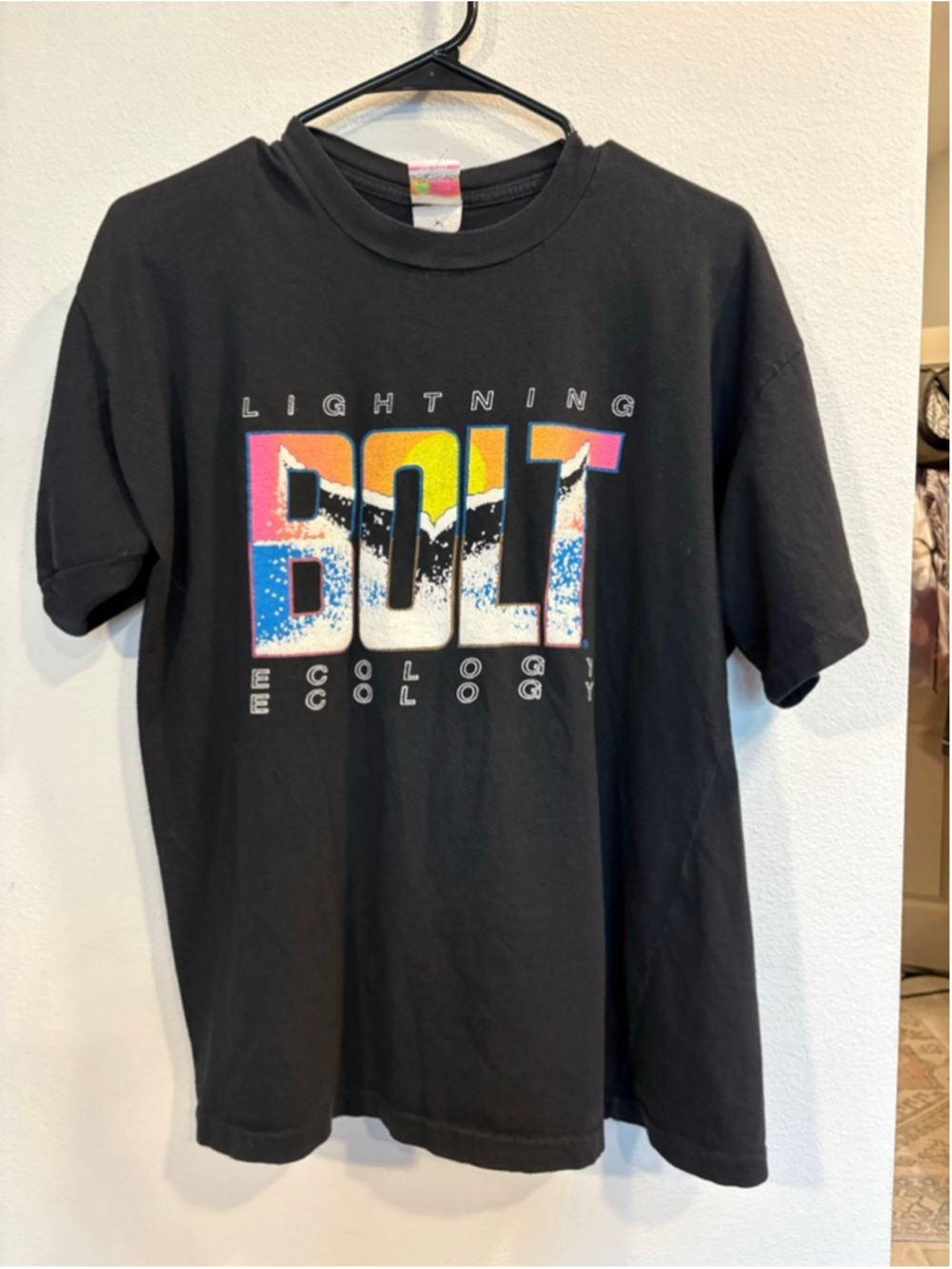 VTG Vintage 80s Lightning Bolt Ecology Surf T Shirt Single Stitch M